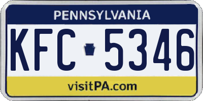 PA license plate KFC5346