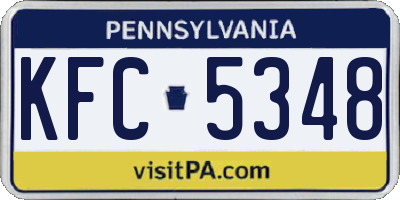 PA license plate KFC5348