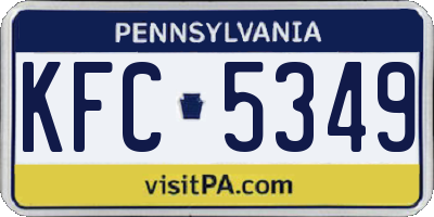 PA license plate KFC5349