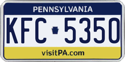 PA license plate KFC5350