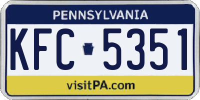 PA license plate KFC5351