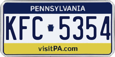 PA license plate KFC5354