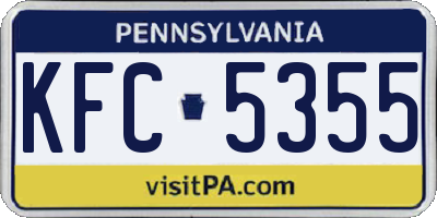 PA license plate KFC5355
