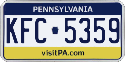 PA license plate KFC5359