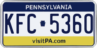 PA license plate KFC5360