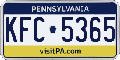 PA license plate KFC5365