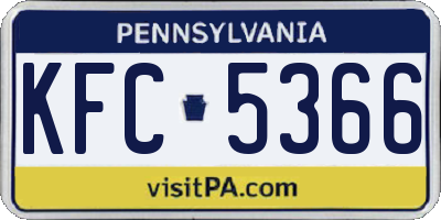 PA license plate KFC5366