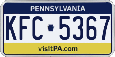 PA license plate KFC5367