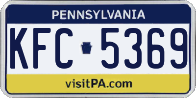 PA license plate KFC5369