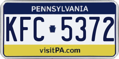 PA license plate KFC5372