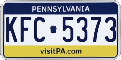 PA license plate KFC5373