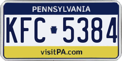 PA license plate KFC5384