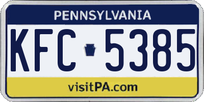 PA license plate KFC5385