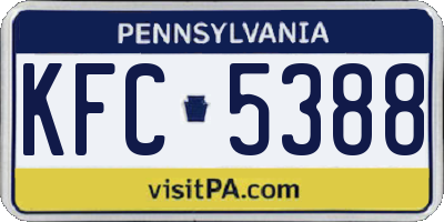 PA license plate KFC5388