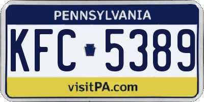 PA license plate KFC5389