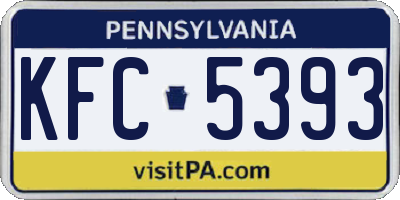 PA license plate KFC5393
