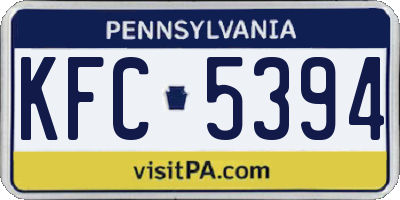 PA license plate KFC5394
