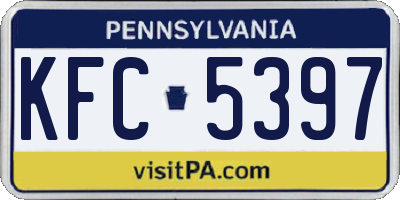 PA license plate KFC5397