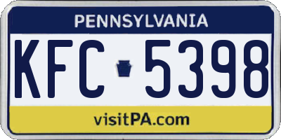 PA license plate KFC5398