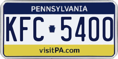 PA license plate KFC5400