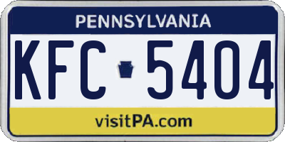 PA license plate KFC5404