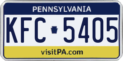 PA license plate KFC5405