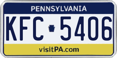 PA license plate KFC5406