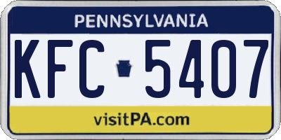 PA license plate KFC5407