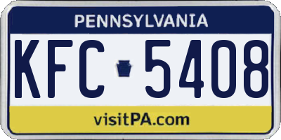 PA license plate KFC5408