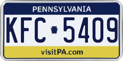 PA license plate KFC5409