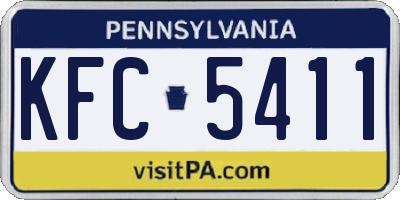 PA license plate KFC5411