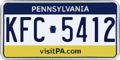 PA license plate KFC5412