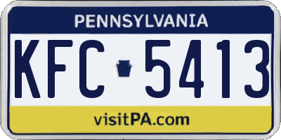 PA license plate KFC5413
