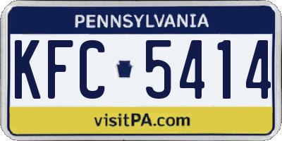 PA license plate KFC5414