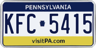 PA license plate KFC5415