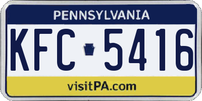 PA license plate KFC5416