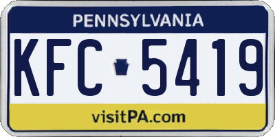 PA license plate KFC5419