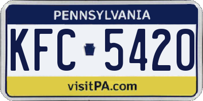PA license plate KFC5420