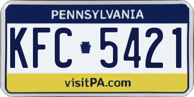 PA license plate KFC5421