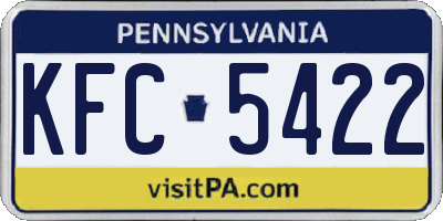 PA license plate KFC5422