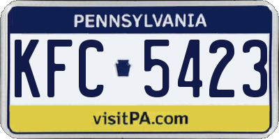 PA license plate KFC5423