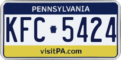 PA license plate KFC5424