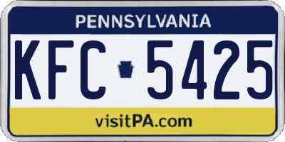 PA license plate KFC5425