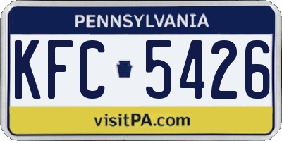 PA license plate KFC5426