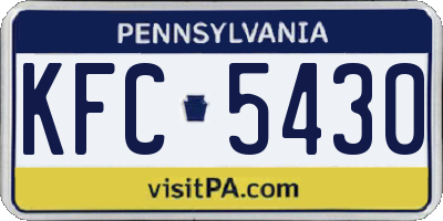 PA license plate KFC5430