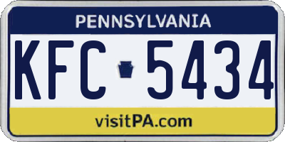 PA license plate KFC5434