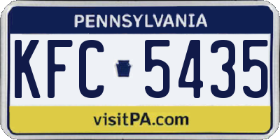 PA license plate KFC5435