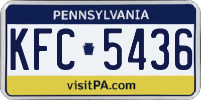 PA license plate KFC5436