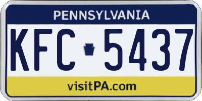 PA license plate KFC5437