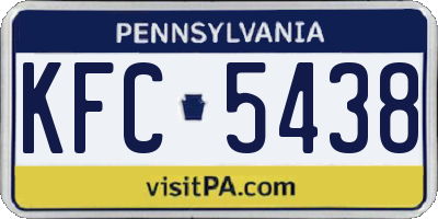 PA license plate KFC5438